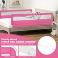 thumbnail image 6 of Babyjoy 71" Long Bed Rail for Toddlers with Removable Cover Breathable Mesh & Crossbar Pink, 6 of 10