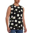 thumbnail image 2 of Balery Daisies Flowers Men's Sleeveless Muscle Shirts Workout Tank Top, Moisture Wicking, Odor Protection-Medium, 2 of 8