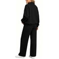 thumbnail image 6 of Tracksuits for Women Set Solid Color Zip Up Stand Collar Jacket and Wide Leg Pants with Pockets for Gym Workouts and Athletic Sports, 6 of 9