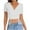 White, variant on hotojiny Going out Tops for Women Trendy Short Sleeve Warp V Neck Cropped Shirts Slim Summer Fashion Clothes