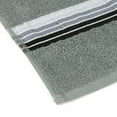 thumbnail image 6 of (2 pack) Mainstays Basic Bath Towel, Soft 100%  Cotton and Highly Absorbent Striped Bath Towel, Grey, 6 of 8