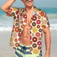 thumbnail image 3 of Fotbe Donut Hawaiian Shirt for Men Unisex Summer Beach Casual Short Sleeve Cotton Linen Button Down Shirts-X-Large, 3 of 5