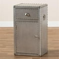 thumbnail image 2 of Bowery Hill 1-Door Mid-Century Metal Accent Storage Cabinet in Silver, 2 of 11
