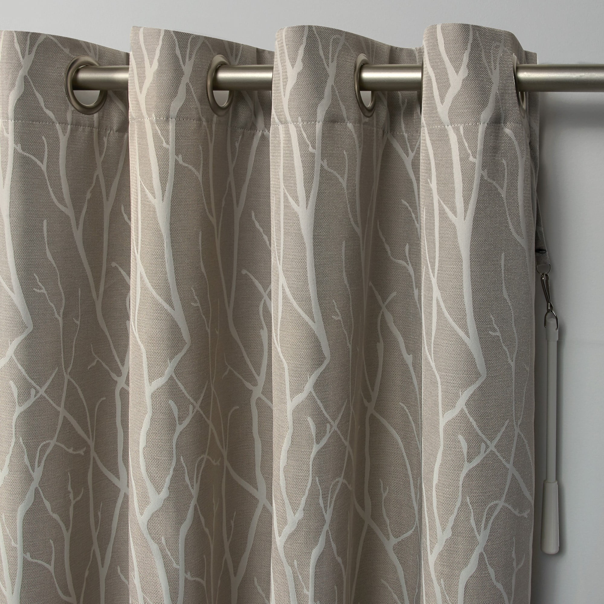 Exclusive Home Forest Hill Patio Woven Room Darkening Blackout Grommet Top Single Curtain Panel, 108"x84", Natural