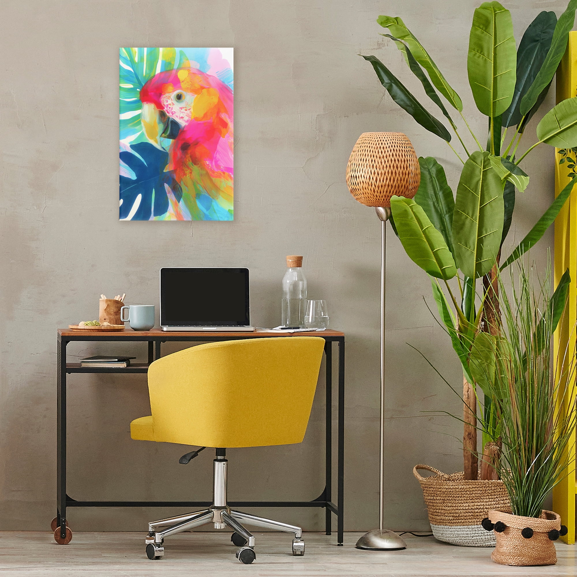 Stupell Industries Scarlet Macaw in Paradise Canvas Wall Art, design by Chromatic Storm Studio