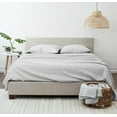 thumbnail image 3 of Noble Linens 4 Piece Pattern Microfiber Bed Sheets Set, Light Gray Pinstriped, Queen, 3 of 11
