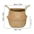 thumbnail image 2 of Woven Seagrass Belly Basket, Natural Fiber Storage Bin for Home, Decorative Plant Pot Cover or Laundry Hamper, Rustic Farmhouse Style 15Inch, 2 of 7