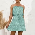 thumbnail image 6 of JYLPZYR Womens Sundresses Women's Summer Sexy Tube Top Floral Dress Mini Dress Casual Dress Casual Dresses for Women 2024 Casual Dress Beach Dresses for Women 2024 Vacation(Green,S), 6 of 7