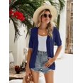 thumbnail image 3 of Zeagoo Women's Short Sleeve Summer Crochet Cropped Cardigan V Neck Button up Bolero Shrug Sweater, 3 of 5