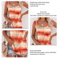 thumbnail image 4 of Camiseta sin mangas para mujer, cuello redondo, con botones, estampado de rayas, informal, camiseta sin mangas para el trabajo diario, 4 of 6