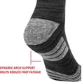 thumbnail image 3 of YAZI 5 Pairs Mens Hiking Socks Moisture Wicking Cushioned Crew Socks Padded Work Boot Socks For Size 6-9,9-12, 3 of 11