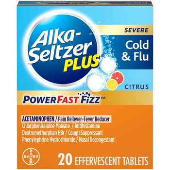 Alka-Seltzer Plus Severe Cold & Flu PowerFast Fizz Citrus Effervescent s, 20ct