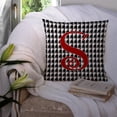 thumbnail image 3 of Letter S Initial Monogram - Houndstooth Black Fabric Decorative Pillow, 3 of 4