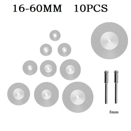 

BAMILL 10pcs Mini Diamond Cutting Disc Circular Saw Blade With 3mm Shank Mandrel Rotary