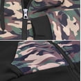 thumbnail image 3 of MX USA Men's Army Camo Zip Up Sherpa Hoodie Fleece Hunting Sweater Jacket (Black/Camo, S), 3 of 4