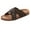 Star-Brown, variant on NeedBo Women's Cork Footbed Flat Slide Sandals with Star Cross Band Upper Cushioned Sole, Black Size 7
