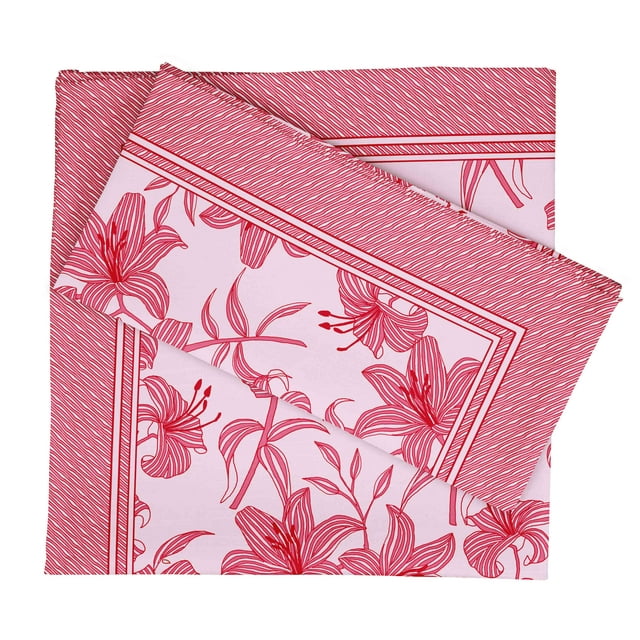 Vargottam Luxury Collection Dinner Table Linen Dcor Cotton Napkin Printed Fabric Reusable Napkins Set Of 6, 20" X 20" - Florals