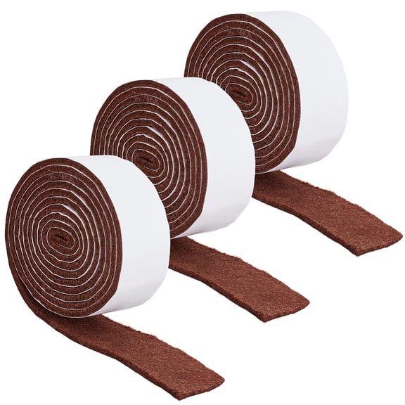 59" x 1.1" 3 Rolls Thick Self Stick Felt Furniture Pads Brown Adhesive Backing Heavy Duty Furnitures Protect Surfaces Tapes Strip RollDIY