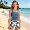 thumbnail image 2 of Gaexia Girls Swimsuit 2 Piece Sporty Adjustable Straps Modest Bikini Bathing Suit with Shorts Color Block Swimwear, 2 of 5