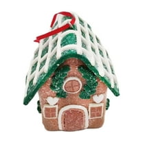 Holloyiver Christmas Gingerbread House Ornaments, Holiday Xmas Tree Gingerbread Christmas Decor with Rope, Gingerbread House Decor Xmas Decorative Hanging Ornaments for Xmas Party