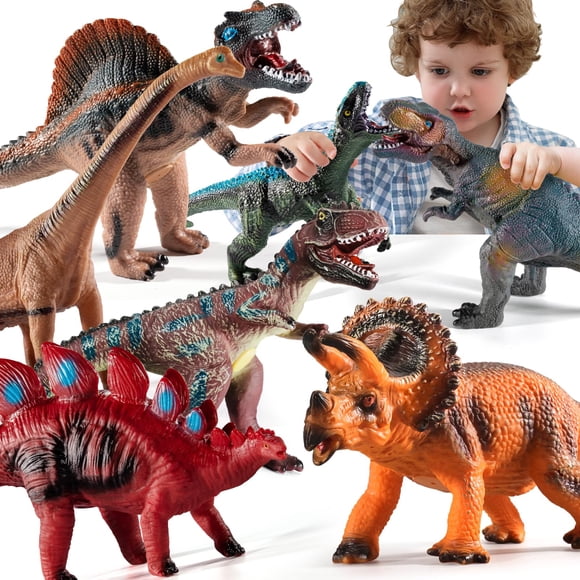 Dinosaur Toys NIPLOOW Big Dinosaur para niños de 3 a 7 años, 7 unidades