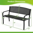 thumbnail image 3 of Costway 50 Inches Garden Bench Outdoor Bench with Patterned Backrest and Curved Armrests, 3 of 10