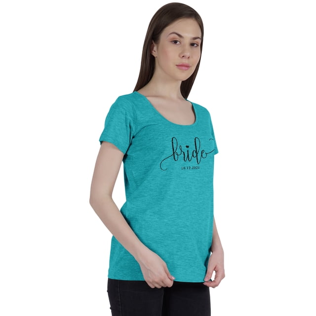 Inkdotpot Personalized Womens Tshirt Top BrideWeddingAnnouncement Shirt-O9