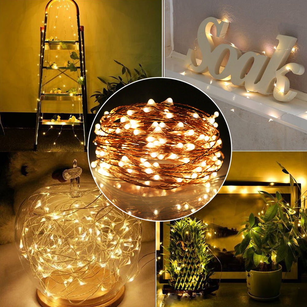 2X 20//50/100 LED String Fairy Lights Copper Wire Battery Powered Waterproof 
