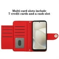 thumbnail image 5 of Allytechgroup Wallet Case for Moto G Power (2025), Luxury PU Leather Shockproof Protective Flip Cover for Women Girls, Kickstand Folio Case with Card Slots Holder Wrist Strap Lanyard, Red, 5 of 5