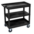 thumbnail image 2 of Luxor 18" x 32" Three Shelf Heavy Combination Tub/Flat/Tub Utility Cart - Black, 2 of 4