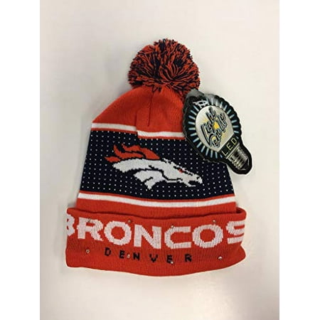 FOCO NFL Licensed Denver Broncos Big Logo Knit Light Up Beanie Hat