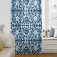 thumbnail image 6 of Navy Blue Floral Sheer Curtains 72 Inches Long, Vintage Pastoral Botanical Leaves Light Filering Curtains, Breathable Simi Curtain Privacy Drapes for Living Room Bedroom Lightweight Window Treatment, 6 of 9