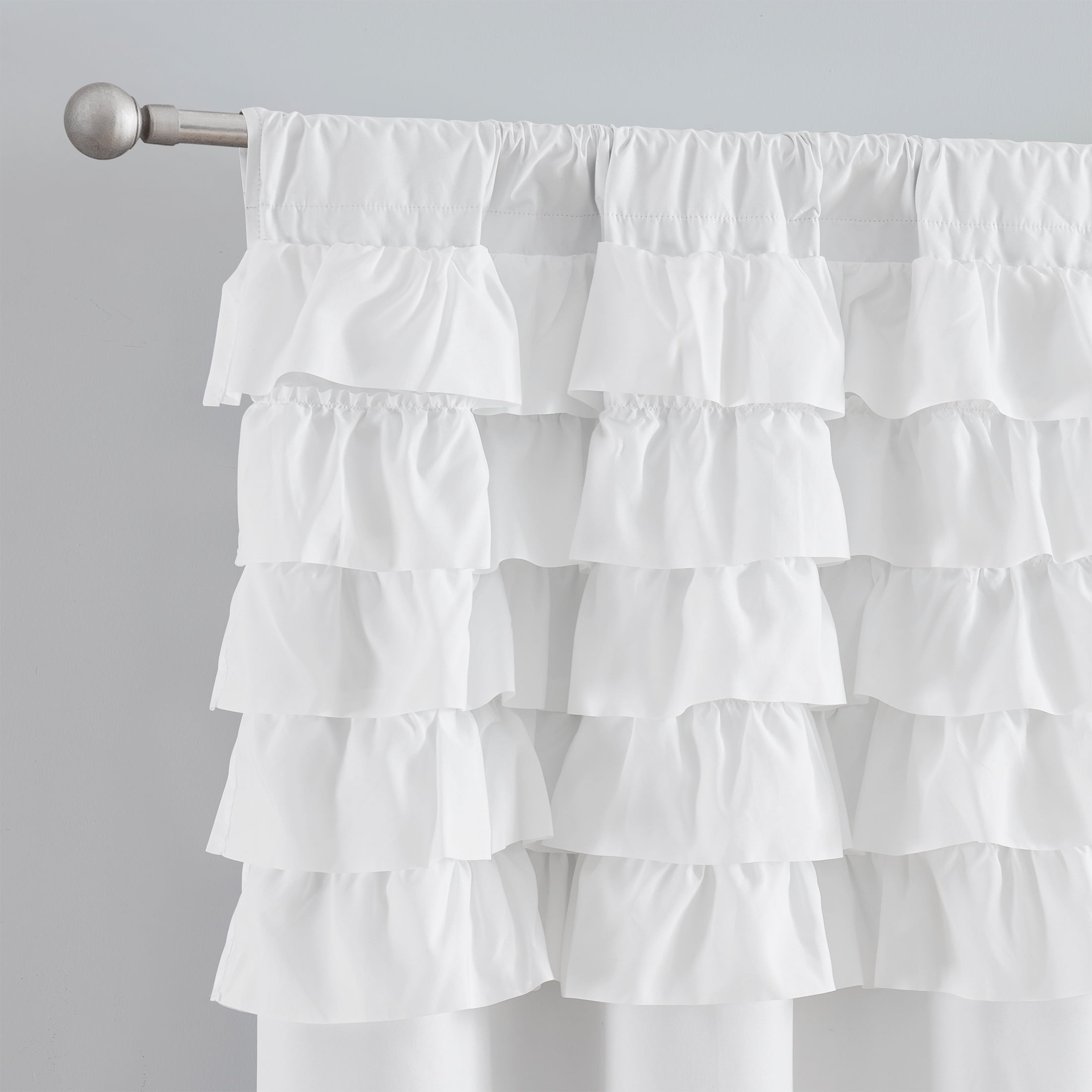 Your Zone Reversible Ruffle Blackout Curtain Panel, 1 Panel, White, 37" W x 54" L