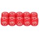 thumbnail image 5 of Juego de dados de 6 caras de plástico educativo de colores brillantes para fiesta rojo 10 Uds juego de adivinanzas con dedos, 5 of 12
