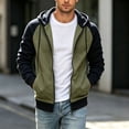 thumbnail image 2 of LIIPEE Color Block Zip Up Hoodies For Men Long Sleeve Hooded Sweatshirts Male Autumn Winter Comfortable Casual Sweatshirt With Pockets,XXXL, 2 of 4