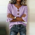 thumbnail image 7 of Ashirexll Womens Casual Tops Fashion Summer 3/4 Sleeve V-Neck Blouse Top Casual Blouses for Everyday Wear, 7 of 7