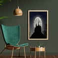thumbnail image 2 of Castle Wall Art with Frame, Dark Silhouette of a Big Fortress with Flagged Towers at Full Moon Night, Printed Fabric Poster for Bathroom Living Room, 23" x 35", Black Dark Blue Grey, by Ambesonne, 2 of 2