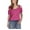 Hot Pink(NEW), variant on Patlollav 2025 Womens Fashion Casual Solid Color Shoulder Leakage Pullover Short Sleeve Tops