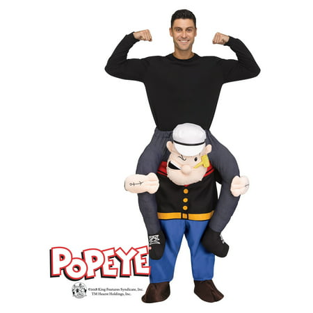 Fun World Carry Me Popeye Humorous Men Costume, One-Size, Blue Black Red