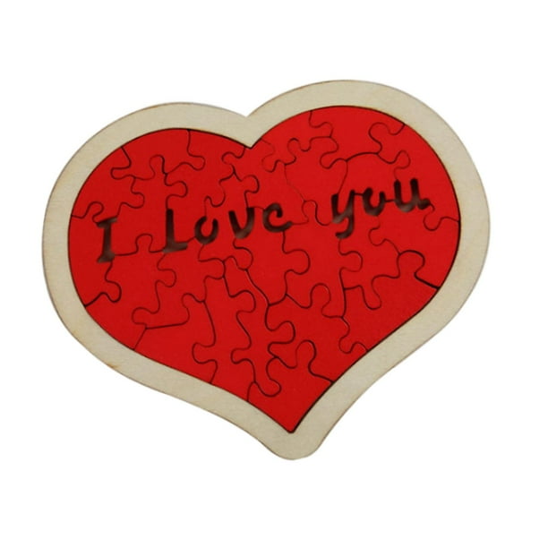 Rompecabezas de madera con forma de corazón, juguetes para niños, aprendizaje sensorial, rompecabezas de madera. 12cmx10cm