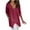 Wine, variant on QLEICOM Women Plus Size Lapel Half Sleeves V-Neck Cotton Linen Tops Summer Casual Loose Solid T-Shirt White M, US Size:6