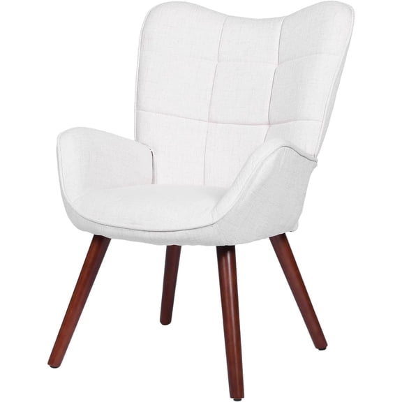 Modern Upholstered Chairs for Dining Table, Mid Century Kitchen Chairs with Oak Wood Legs, Farmhouse High Back Dinning Chair for Kitchen, Dining Room, Living Room, Restaurant, Coffee Shop