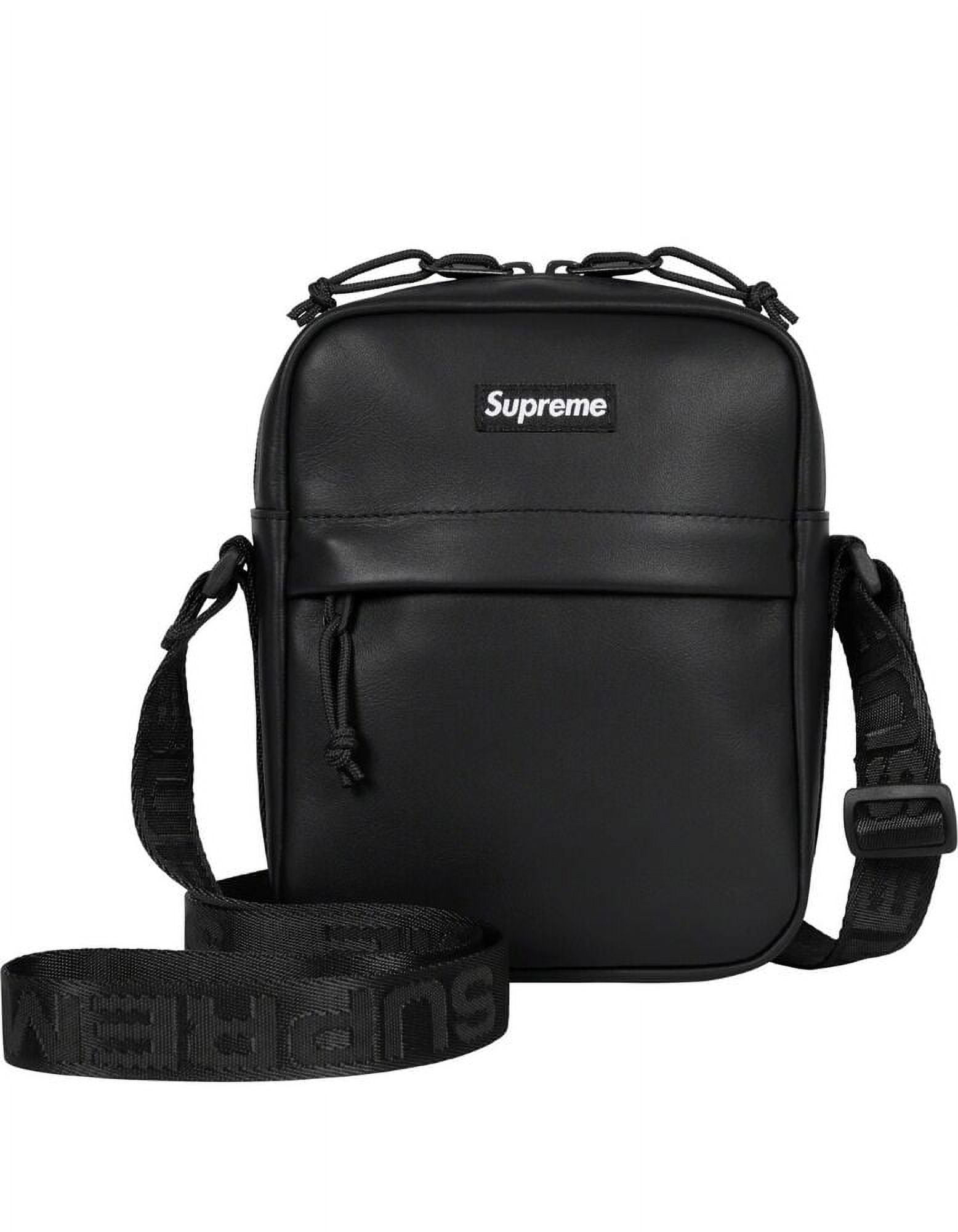 Supreme Leather Shoulder Bag Black FW23 Sling Bag Crossbody Bag