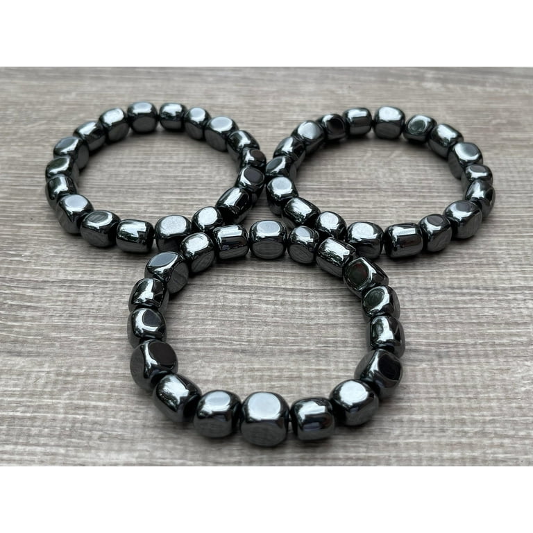 Hematite Crystal Nugget Bracelet, Genuine Hematite Tumbled