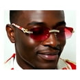 thumbnail image 4 of RedLens Sunglasses Woody Arms Hip Hop Model Rimless UV 400, 4 of 6