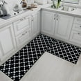 thumbnail image 3 of Black Kitchen Rugs and Mats Non Skid Washable Set of 2, Lattice Moroccan Style Kitchen Mats for Floor, Geometric Kitchen Runner Rug, Modern Abstract Kitchen Decor, 3 of 6