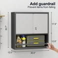 thumbnail image 3 of GREATMEET 31" H Metal Garage Storage Cabinets,Wall Cabinet Storage,Lockable Wall Mount Cabinet, Metal Wall Cabinet for Garage Office Utility Room, Black&Grey, 3 of 15
