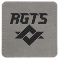 thumbnail image 2 of 3" x 3" Square GRAY/BLACK Blank Laserable Leatherette Patch with Adhesive-Pack of 6 GRAY/BLACK, 2 of 2
