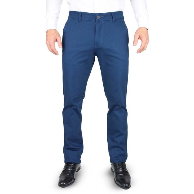 Pantalón De Vestir Stretch Color Azul Plúmbago Slim Fit Para Hombre