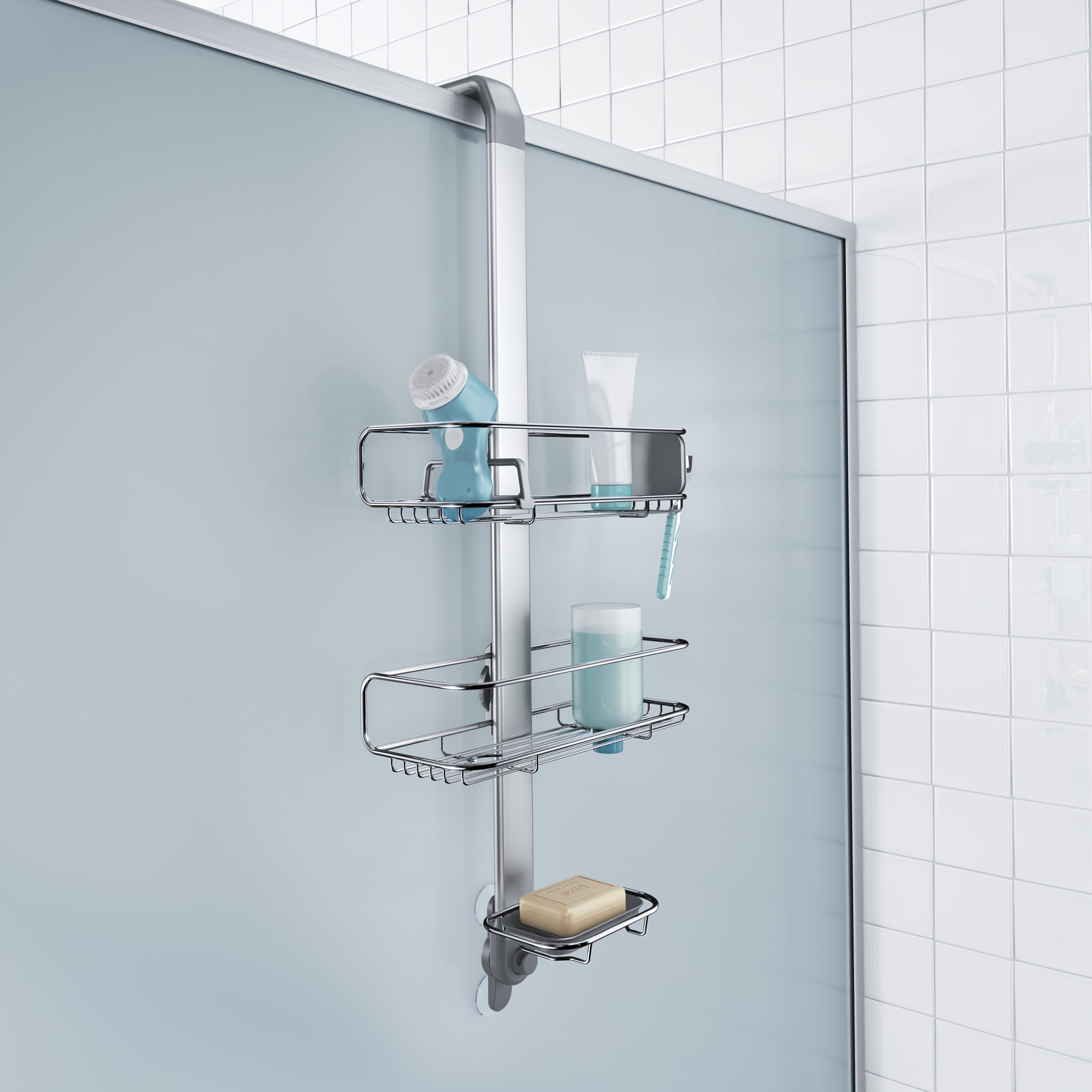 simplehuman Corner Shower Caddy Stainless Steel and Anodized Aluminum